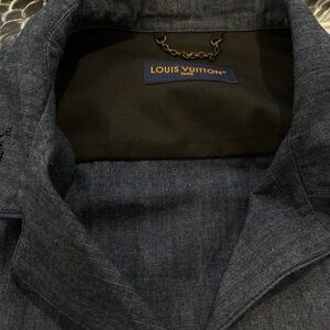 Louis Vuitton LV Blason Embellished Denim Pajama Set.